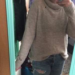 Forever 21 distressed turtle neck sweater